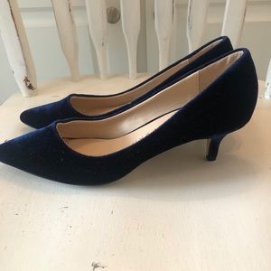 Athena Alexander Blue Velvet Heels